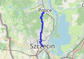 Police --> Szczecin (najkrótsza droga) - mapa trasy gps - rower górski