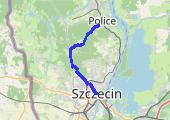 Szczecin --> Siedlice --> Police - mapa trasy gps - rower górski