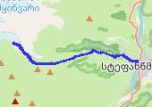 Lodowiec Kazbek - mapa trasy gps - wędrówka
