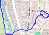 1 km - schłodzenie - mapa trasy gps - bieganie