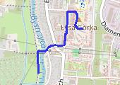 1 km - schłodzenie - mapa trasy gps - bieganie