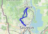 Police-->Jasne Błonia-->Przęsocin-->Police - mapa trasy gps - rower górski