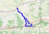 Ujście Dunajca do Wisły - mapa trasy gps - rower trekkingowy