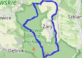 Dolina Racławki i Żary - mapa trasy gps - wędrówka