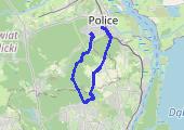 Police-->Warszewo-->Przęsocin-->Police - mapa trasy gps - rower górski