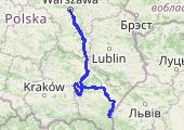 20170707 UKRAINA D0 Warszawa - Kroscienko - mapa trasy gps - motocykl