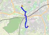 11k + podbiegi 3 x 500m - mapa trasy gps - bieganie