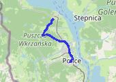 Trzebież-->Nowa Jasienica-->Police - mapa trasy gps - rower górski