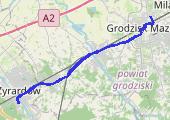 Bieg - mapa trasy gps - rower szosowy