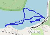 Po Jeziorze Ostrzyckim łodzią i rowerem 2018-08-12 16:50 - mapa trasy gps - łódź