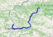 Brzanka Ciężkowice - mapa trasy gps - wędrówka