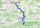 Tarnów Brzanka - mapa trasy gps - wędrówka