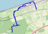Wybrzeże Słowińskie - Ustronie Morskie 2019-08-19 - mapa trasy gps - rower górski