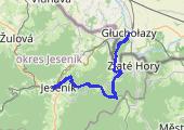 Zlatý Chlum, Rejvíz, Horní Ůdolí, Zlatorudne Młyny, Podlesie, Przednia Kopa i Głuchołazy - mapa trasy gps - marsz