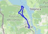 Police-->Drogoradz-->Trzebież-->Police - mapa trasy gps - rower górski