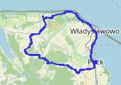 Jastrzębia Góra - Puck - Mechowo - Krokowa -Jastrzębia Góra 2013-08-07  - mapa trasy gps - rower górski