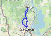 Police-->Jasne Błonia-->Głębokie-->Osowo-->Police - mapa trasy gps - rower górski