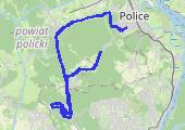 Police-->Wokół Głębokiego-->Police - mapa trasy gps - rower górski