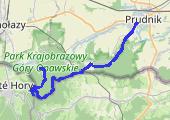 Wschód słońca na Biskupiej Kopie i powrót do Prudnika - mapa trasy gps - marsz
