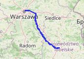 Trasa z dnia 2020-12-04 09:02 Warszawa Wschodnia - Lublin Główny - mapa trasy gps - pociąg