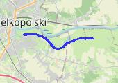 ul. Międzychodzie - wschodnim wałem wzdłuż Warty - mapa trasy gps - marsz