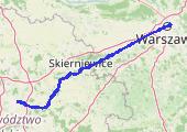 Trasa z dnia 2021-01-21 07:35 Warszawa Wschodnia - Łódź Fabryczna - mapa trasy gps - pociąg