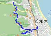 marsz.  Sopot- Łysa Góra- Brodwino - mapa trasy gps - spacer