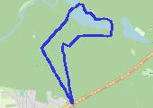 parking przy DK 22 - jezioro Ostrowite - mapa trasy gps - marsz