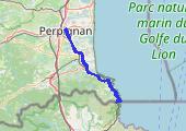 Portbou - Perpignan 2022-02-21 16:03 - mapa trasy gps - samochód