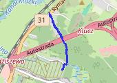Klucz- Kluczewko - mapa trasy gps - wędrówka