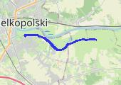 Południowym wałem wzdłuż Warty na wschód - mapa trasy gps - marsz