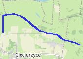 Ciecierzyce ul. Polna 11 - wałem wzdłuż Warty na wschód - mapa trasy gps - marsz