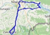 Rower Nowy Targ Zakopane - mapa trasy gps - rower górski