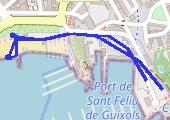 Na plażę w Sant Feliu de Guixols 2023-09-08 13:54 - mapa trasy gps - spacer