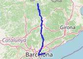 Ribes de Freser - El Masnou, E 1583 LHL 2023-09-18 21:18 - mapa trasy gps - samochód