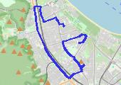 Praca-dom - mapa trasy gps - rower trekkingowy