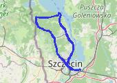 Dąbie-Skolwin-Police-Jasienica-Trzebież-Dobieszczyn-Tanowo-Głębokie-Dąbie - mapa trasy gps - rower trekkingowy