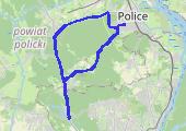 Police-->Leśno Górne-->Głębokie-->Tanowo-->Police - mapa trasy gps - rower górski