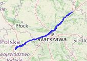 Ostrów Mazowiecka - Łódź, Wojtek 2025-09-01 19:05 - mapa trasy gps - samochód