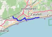 Roda de Berà - Calafell, E 2093 NBN 2025-12-06 16:05 - mapa trasy gps - samochód