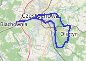 Olsztyn - mapa trasy gps - rower trekkingowy