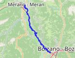 Merano - Vilpiano - Bolzano Ponte d'Adige z dnia 2026-08-08 - trasa rowerowa