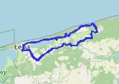 Łeba z Kopalina - mapa trasy gps - rower górski