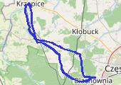 Krzepice - mapa trasy gps - rower trekkingowy