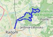 Kozienickie esyfloresy  - mapa trasy gps - rower górski