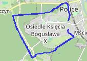 Wokół Polic - mapa trasy gps - bieganie