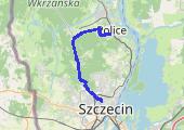 Szczecin-->Tanowo-->Police - mapa trasy gps - rower górski
