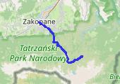 Nie udana wycieczka do Rusinowej Polany - mapa trasy gps - marsz