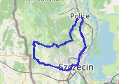 Police-->Szczecin-->Mierzyn-->Dobra-->Głębokie-->Police - mapa trasy gps - rower górski