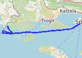 Split-Stary Trogir-16072012 - mapa trasy gps - łódź